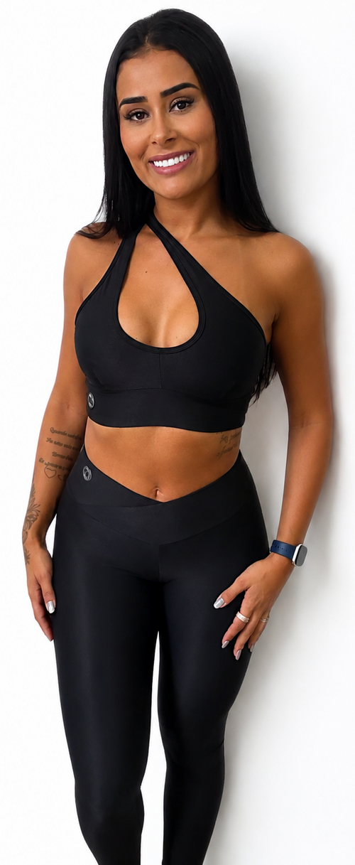 Legging compressão cos cruzado + top 3 em 1